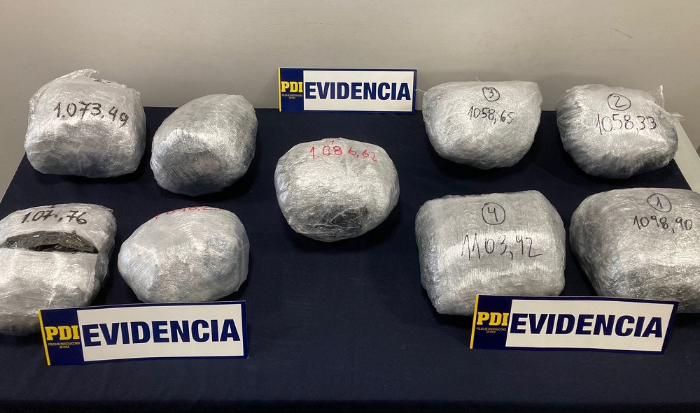 PDI detuvo a 4 personas e incautó cerca de 10 kilos de droga en Valdivia