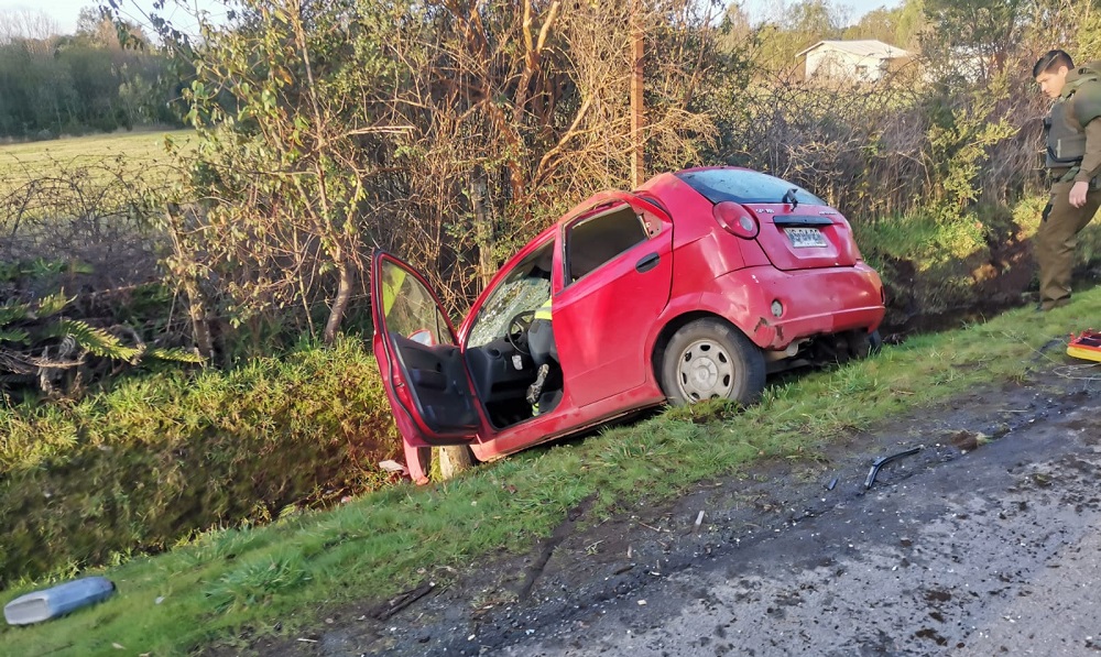 Una persona lesionada deja accidente de tránsito registrado entre Malalhue y Melefquén