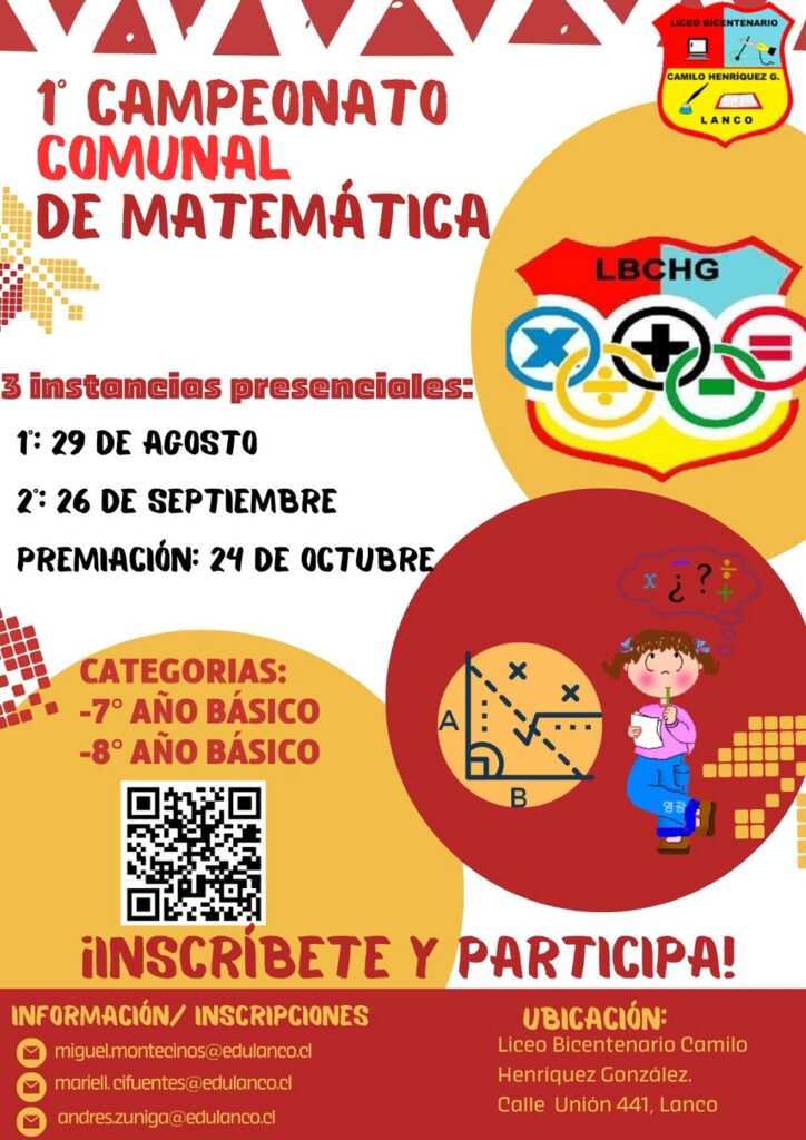 Liceo Bicentenario Camilo Henríquez programa el Primer Campeonato Comunal de Matemática