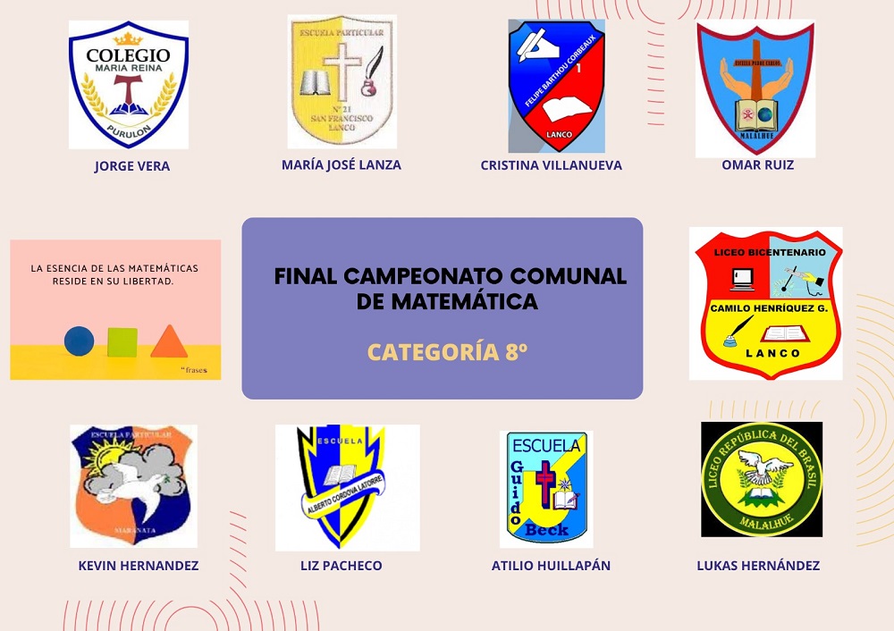 Ocho escuelas de la comuna participan en el Campeonato Comunal de Matemáticas