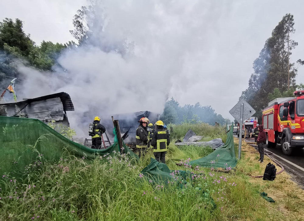 Incendio consumió casa habitación en el sector Cudico de Lanco