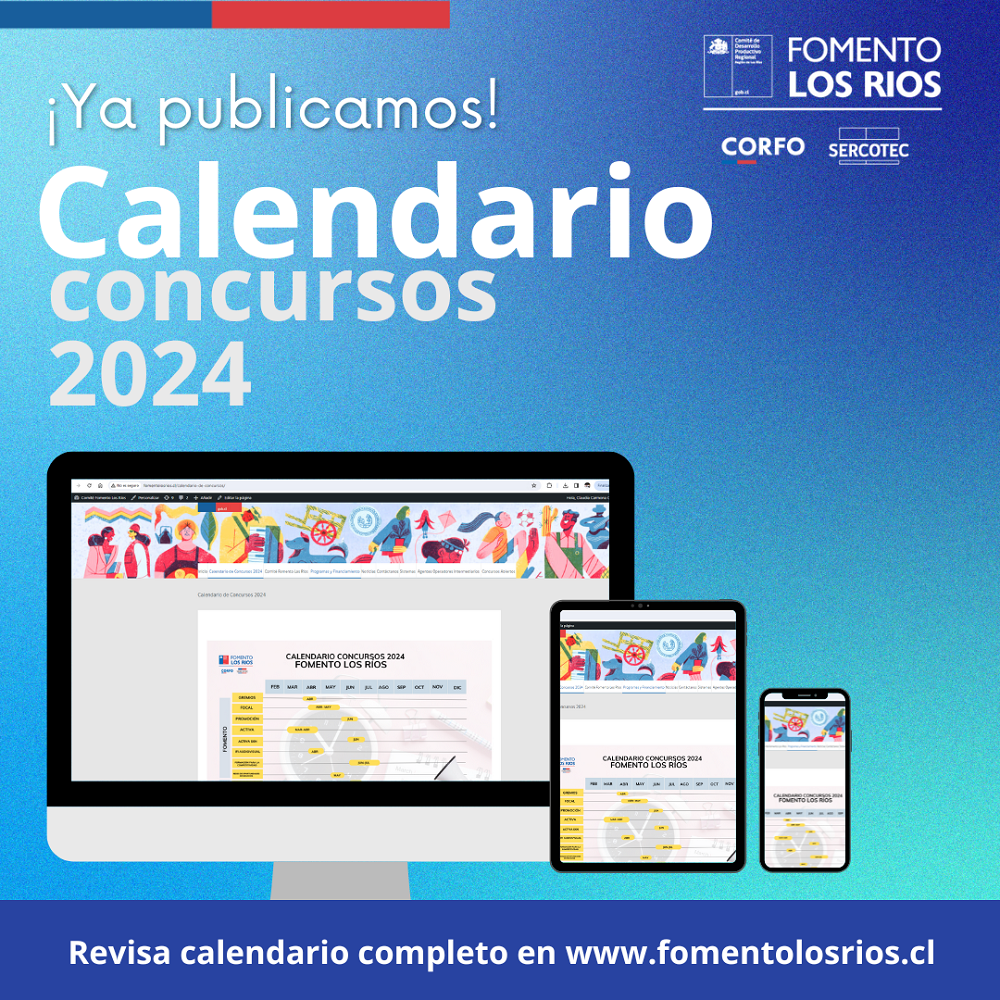 Fomento Los Ríos lanza calendario de convocatorias 2024