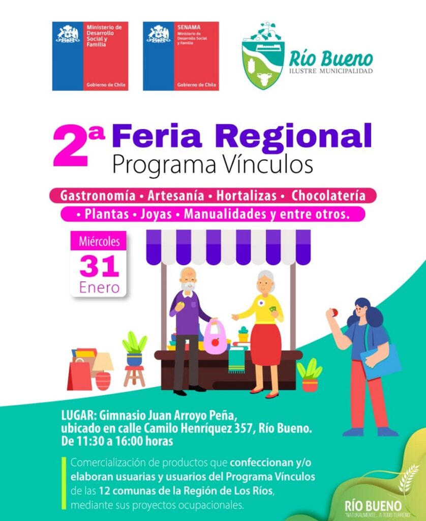 En Río Bueno se realizará la 2da versión de la Feria Regional del Programa Vínculos