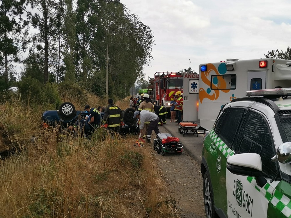 Una persona lesionada deja accidente de tránsito en la Ruta CH-203, sector Quilche