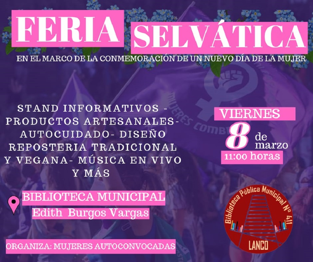 Feria Selvática en Lanco es parte de la conmemoración del Día Internacional de la Mujer