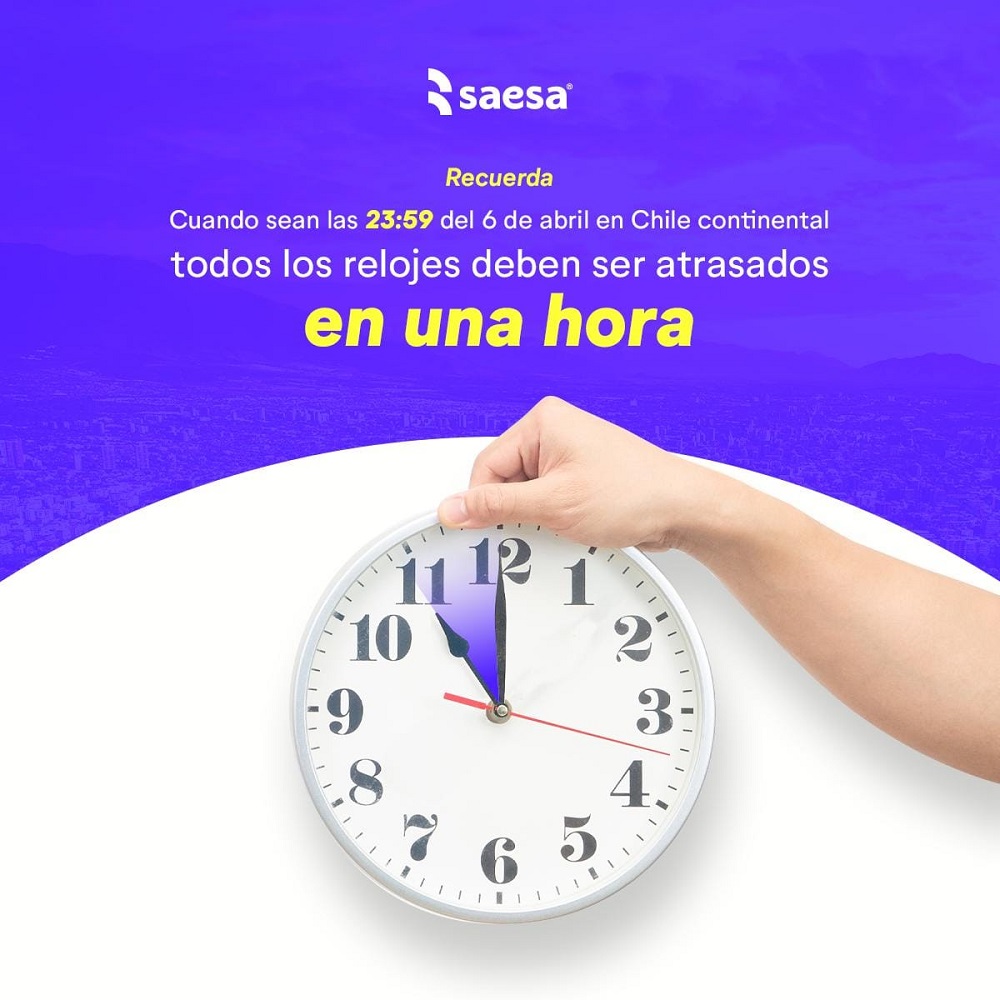 Cambio de hora: Saesa invita a hacer uso eficiente de la energía durante el invierno