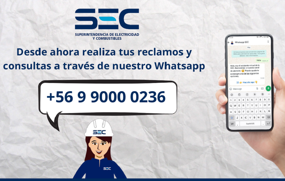 SEC lanza “WhatsApp” institucional para recoger reclamos y denuncias de la ciudadanía