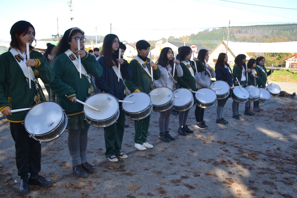 Banda del Liceo República del Brasil se prepara para el Acto y Desfile en conmemoración de las Glorias Navales