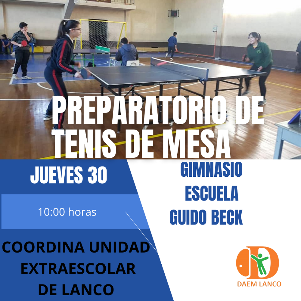 Unidad Extraescolar del DAEM organiza el Primer Encuentro Preparatorio Comunal de Tenis de Mesa