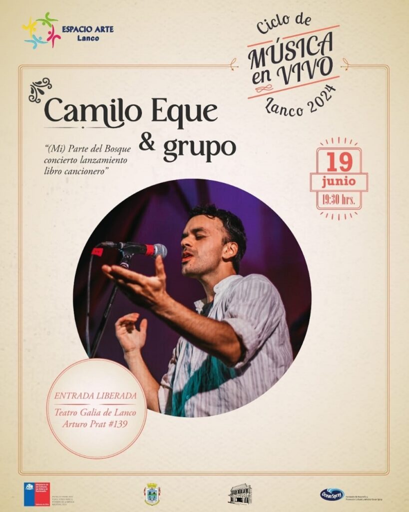 Camilo Eque en Concierto: Voz del Sur en el Ciclo de Música en Vivo Lanco 2024