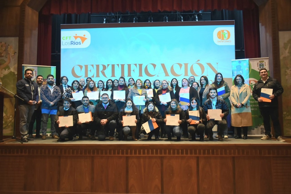 Convenio CFT Los Ríos y DAEM de Lanco permite certificar a 32 funcionarios de la educación en «Formulación y Rendición de Proyectos»