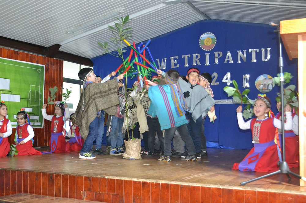 Estudiantes celebraron el We-Tripantu en la Escuela Felipe Barthou Corbeaux