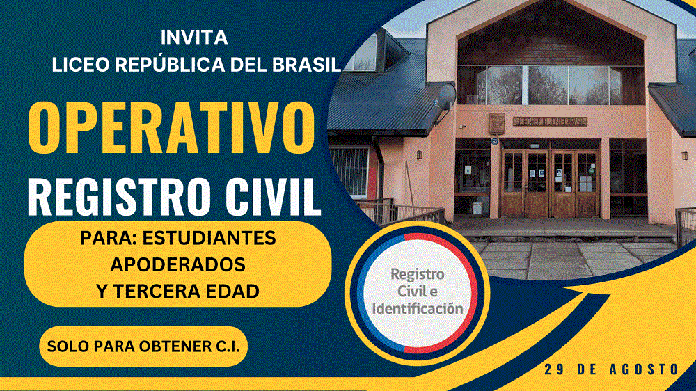 Registro Civil de Valdivia realizará atención en el Liceo República del Brasil de Malalhue