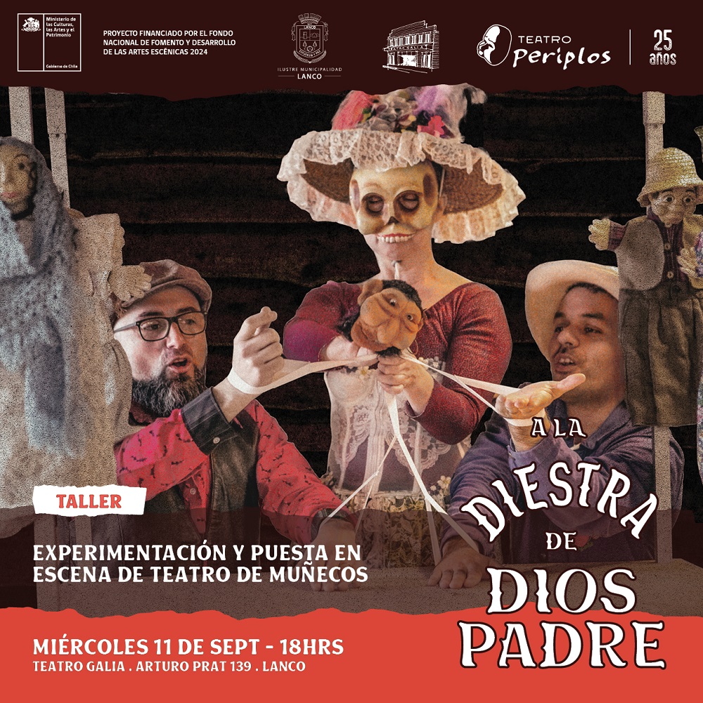 Compañía Teatral Periplos invita a la comunidad de Lanco a presenciar la obra «A la diestra de Dios Padre»