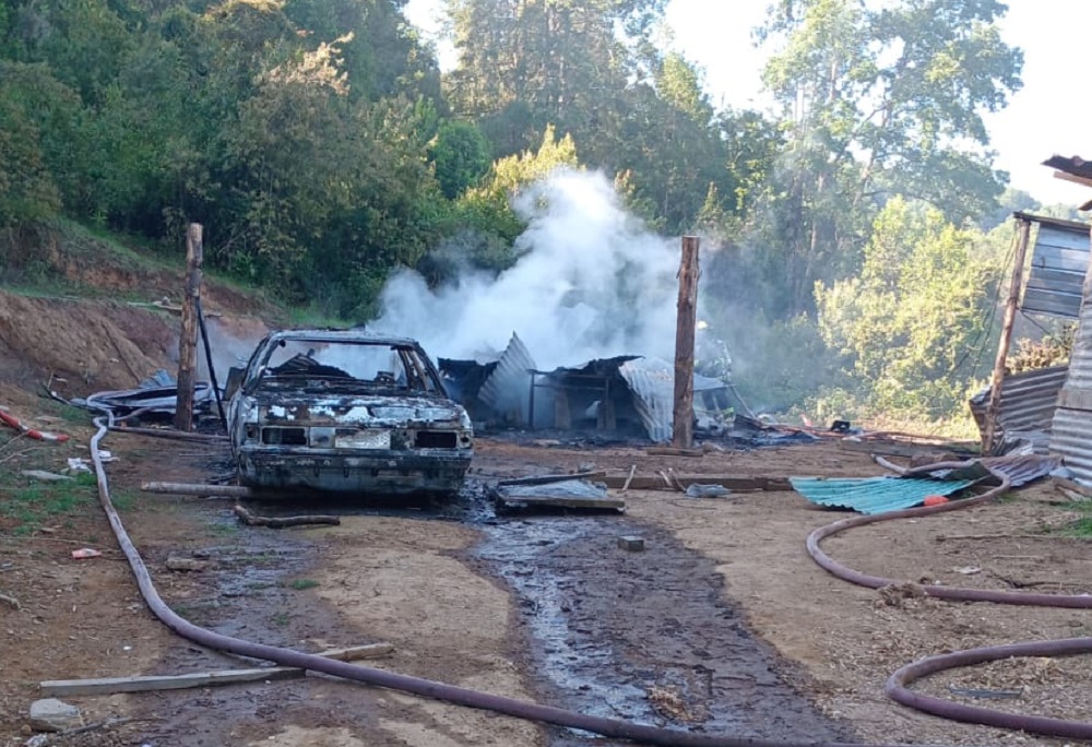 Pérdidas totales deja incendio de casa habitación en el sector Lahuan-Lanco