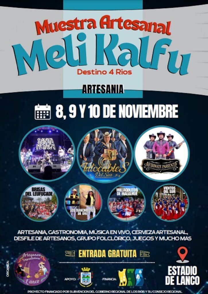 Muestra Artesanal Meli Kalfu, destino 4 Ríos se desarrollará los días 8, 9 y 10 de Noviembre en Lanco