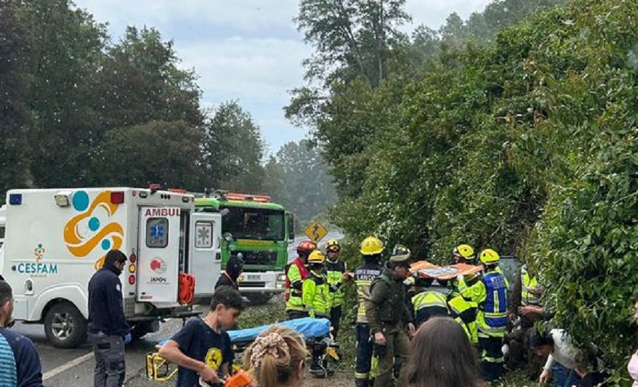 Dos accidentes de tránsito se registraron en la Ruta CH-203 Lanco-Malalhue este domingo