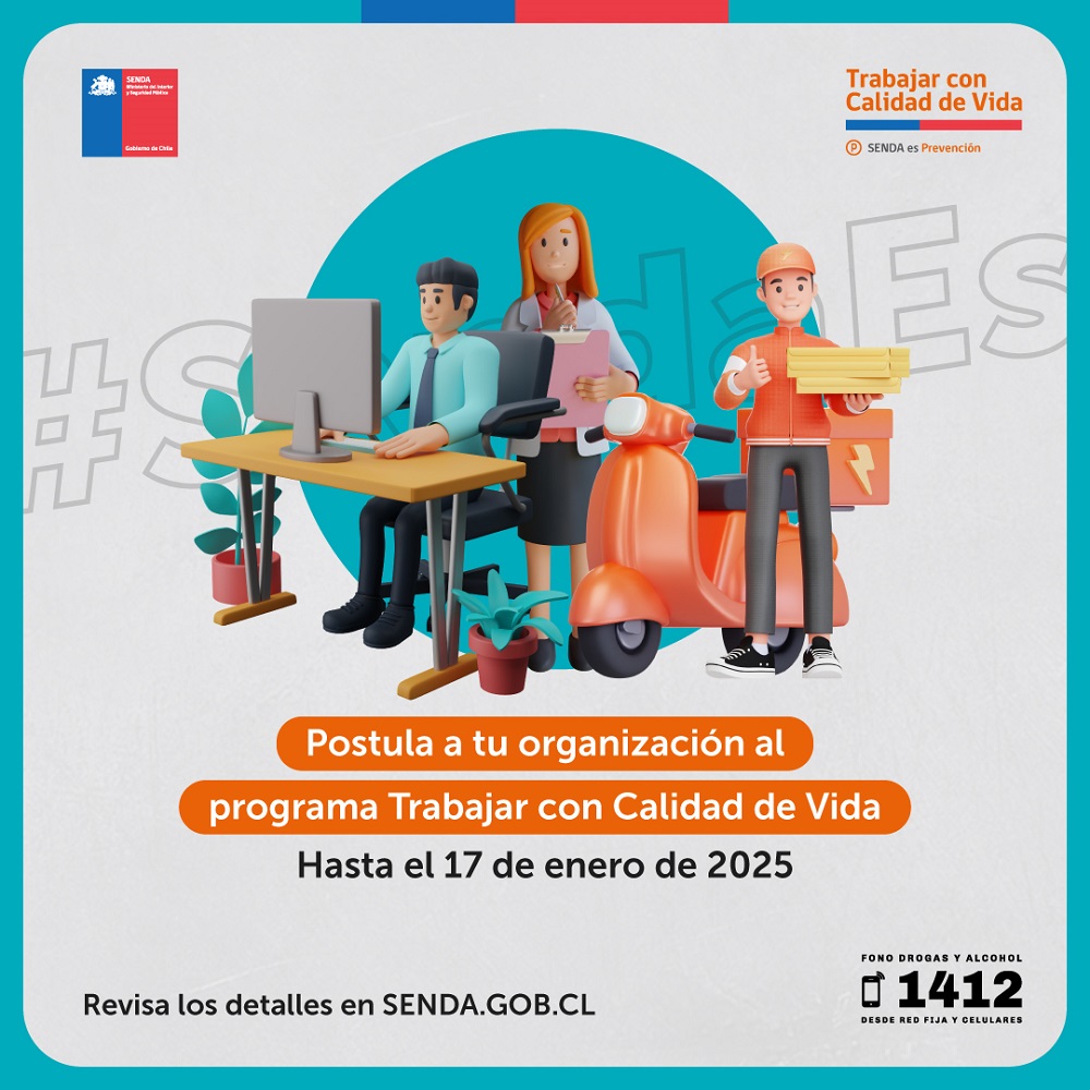 SENDA invita a postular a programa de prevención en espacios laborales de la región de Los Ríos