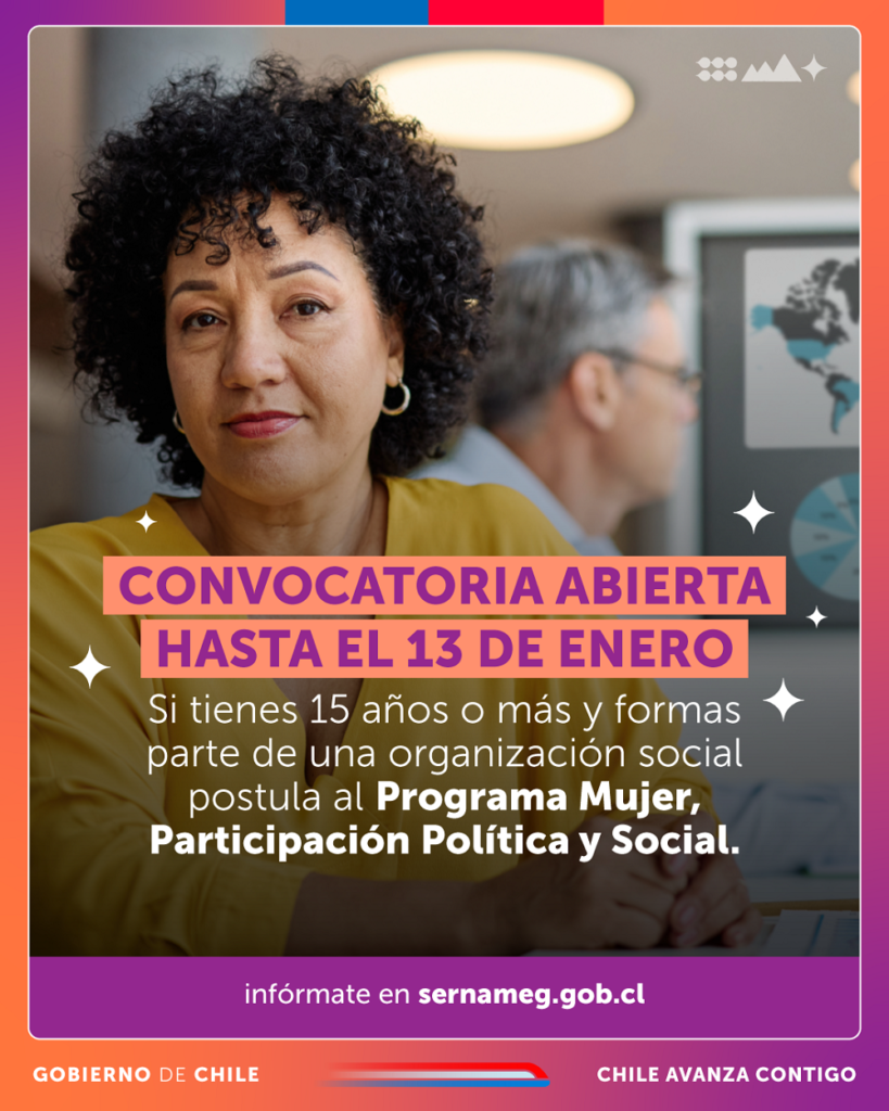 Últimos días para postular a innovador programa de formación anual de liderazgo y participación femenina del SernamEG