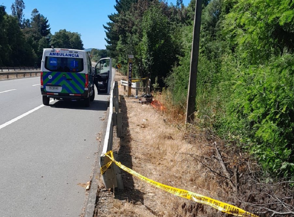 Motociclista fallece en accidente de tránsito en la Ruta 5, en la comuna de Los Lagos