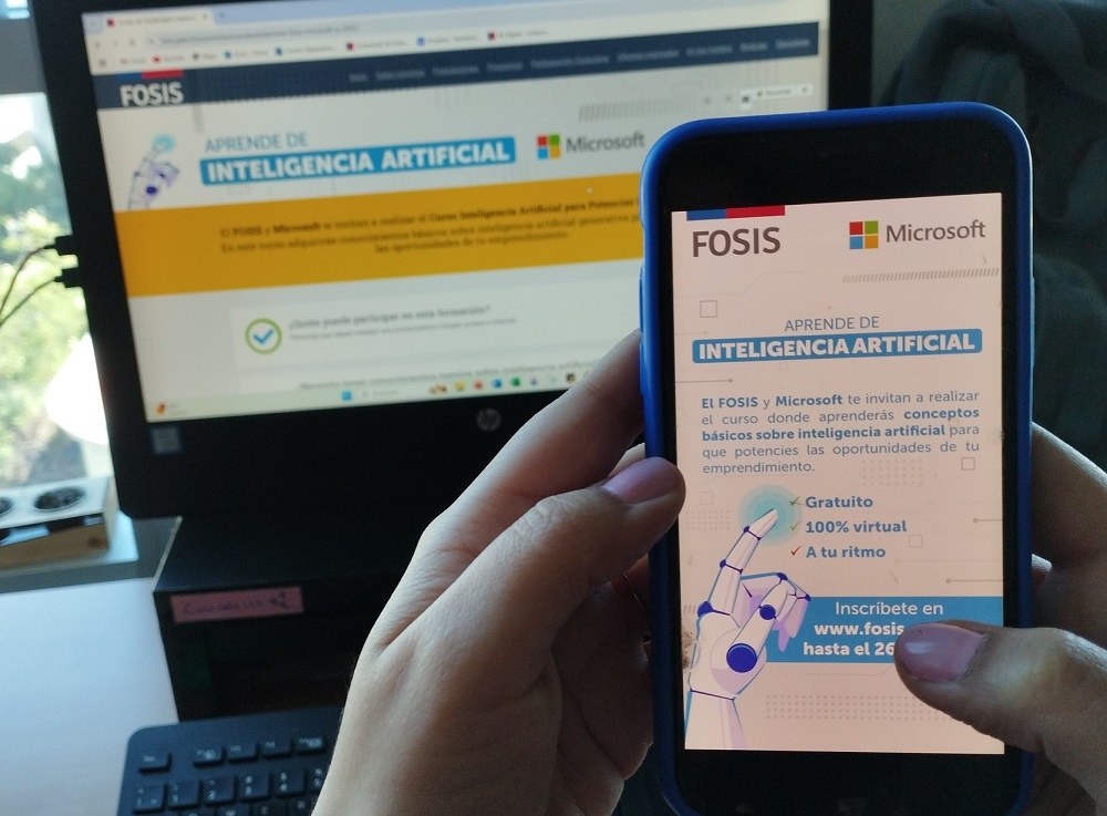 El FOSIS y Microsoft abren 10 mil cupos para capacitar en inteligencia artificial a emprendedores